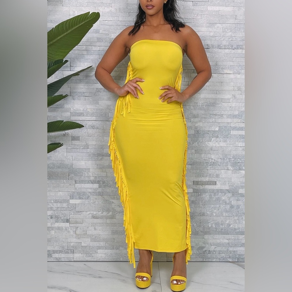 Side Ruffle Tube Dress